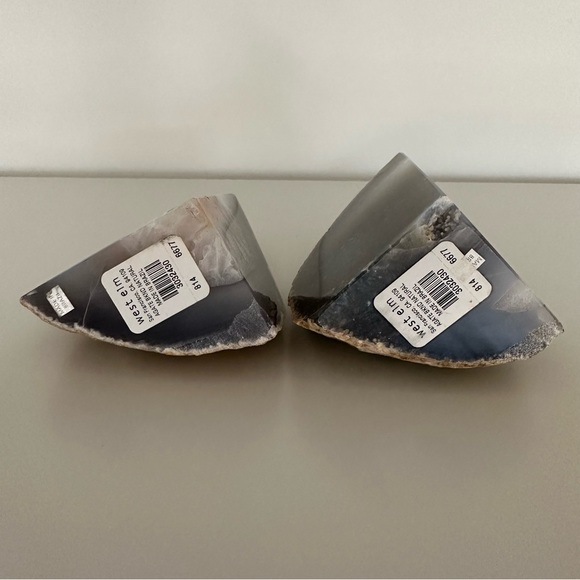 West Elm Agate Natural Stone Bookend Pair in Shades of Purple 4 3/8" tall - Picture 7 of 7
